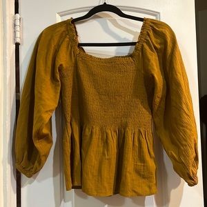 Madewell Lucie smocked peplum top